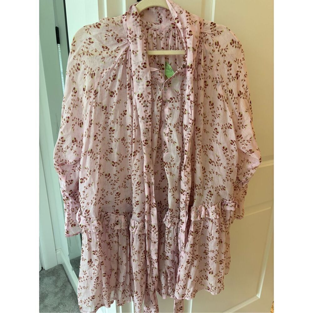 NWOT Yvonne S Linen ANGELICA MINI DRESS, Med $695 - Picture 4 of 11